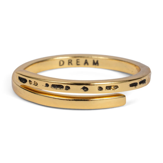CLASSIC GOLD Morse Code Ring - Stamped | DREAM