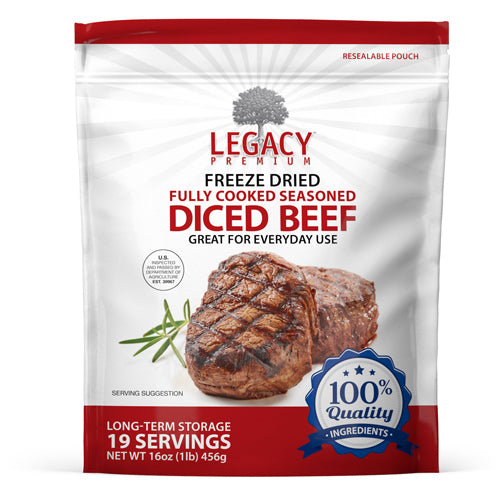 100% USDA Freeze Dried Beef Dices
