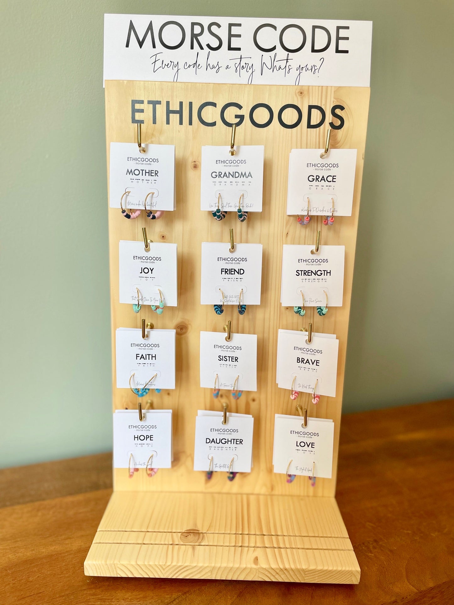 Morse Code Heishi Half Hoop Earrings | DAUGHTER