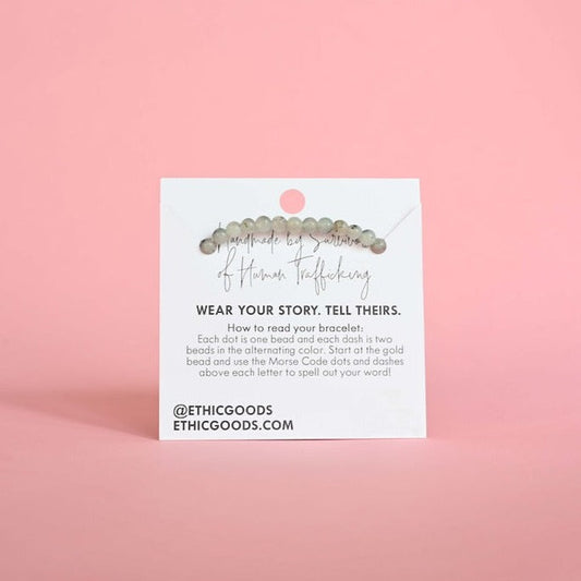 Gold Morse Code Bracelet | LOVE