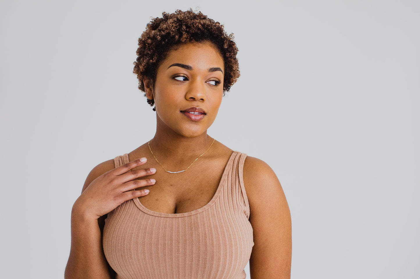 Morse Code Dainty Stone Necklace // Peace