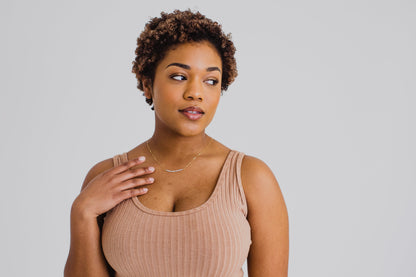 Morse Code Dainty Stone Necklace // Peace