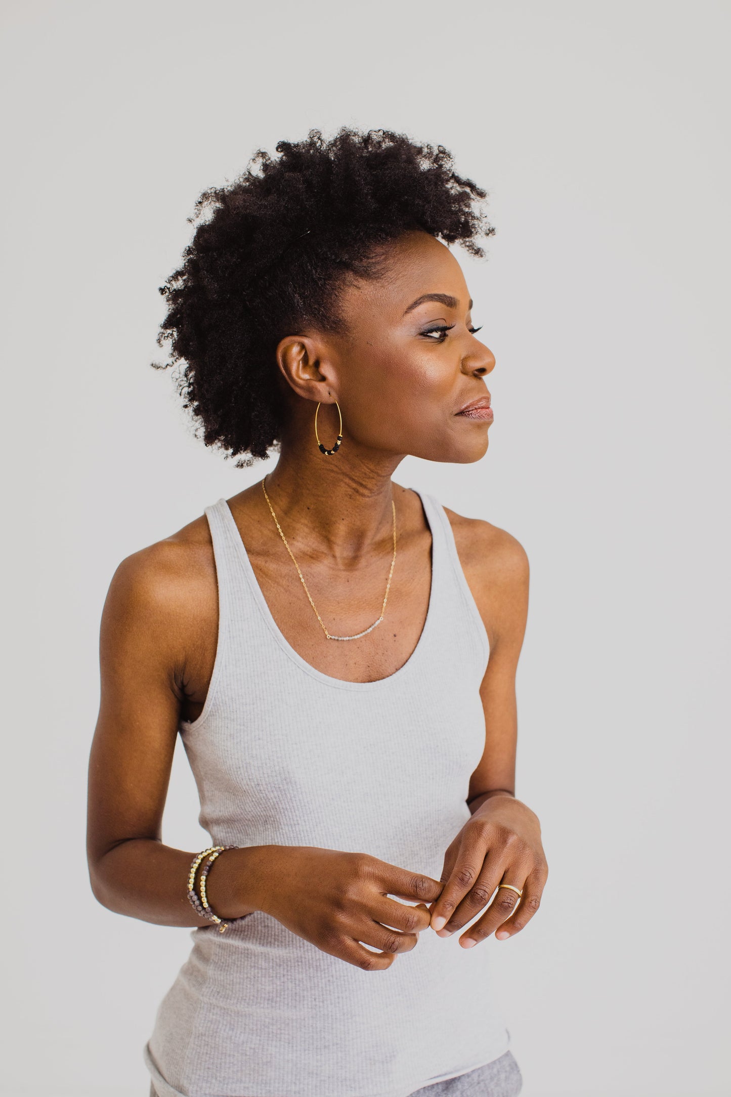 Morse Code Dainty Stone Necklace // Teacher