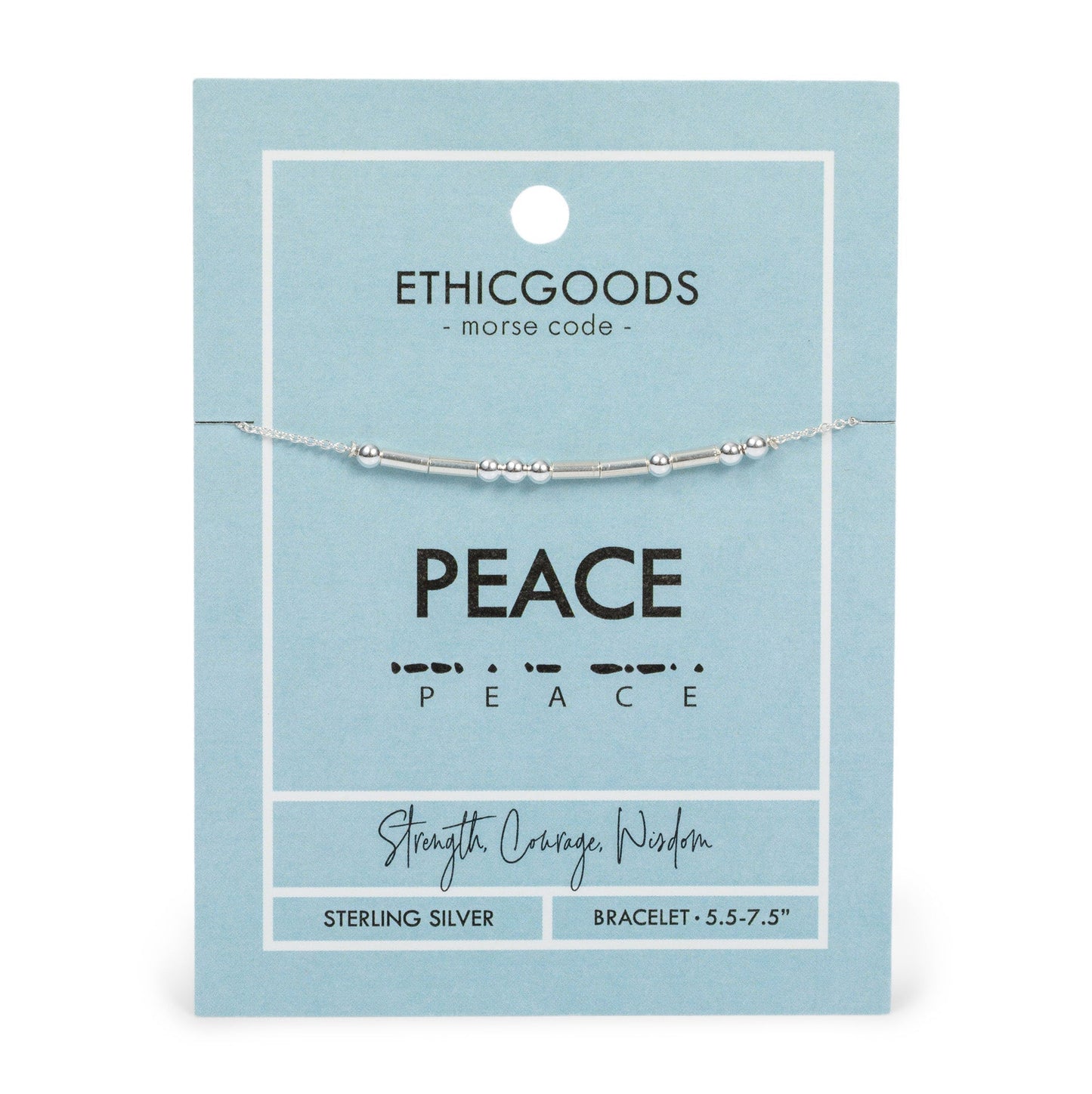 CLASSIC GOLD Morse Code Beaded Bracelet | PEACE