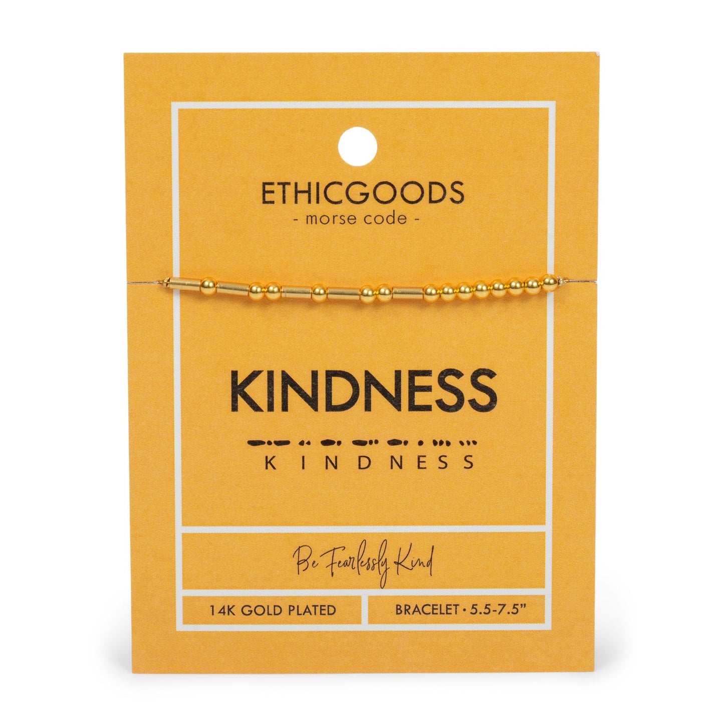 CLASSIC GOLD Morse Code Beaded Bracelet | KINDNESS