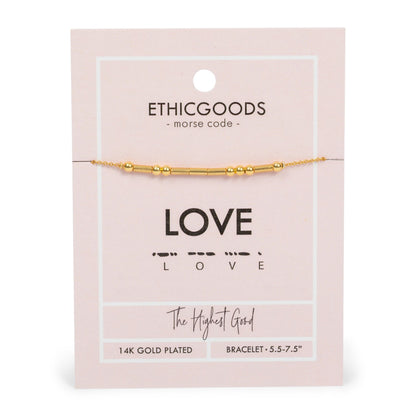 CLASSIC GOLD Morse Code Beaded Bracelet | LOVE
