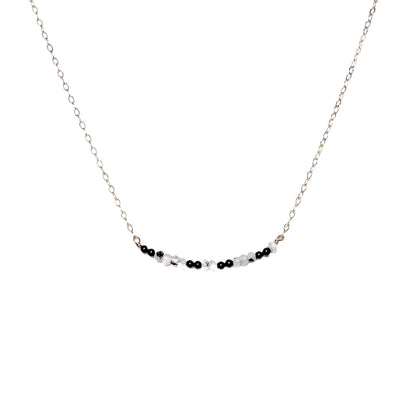 Morse Code Dainty Stone Necklace // Brave