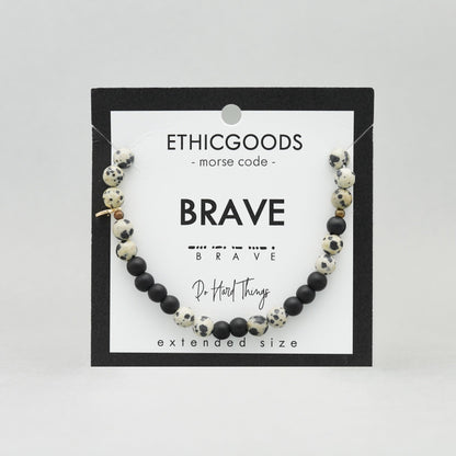 6mm Morse Code Bracelet Extended | BRAVE