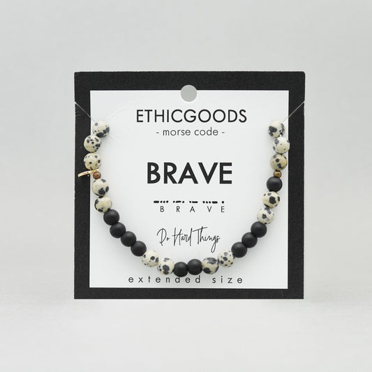6mm Morse Code Bracelet Extended | BRAVE