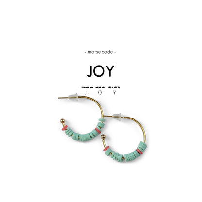 Morse Code Heishi Half Hoop Earrings | JOY