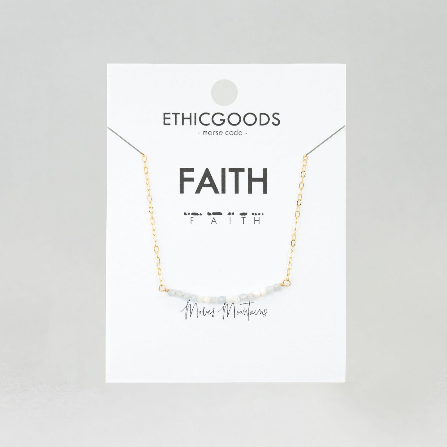 Morse Code Dainty Stone Necklace // Faith