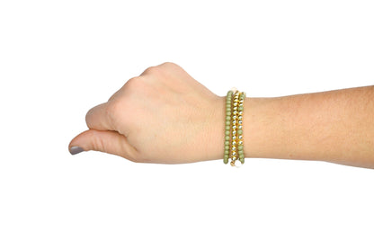 STRENGTH Morse Code Stacking Bracelet Set