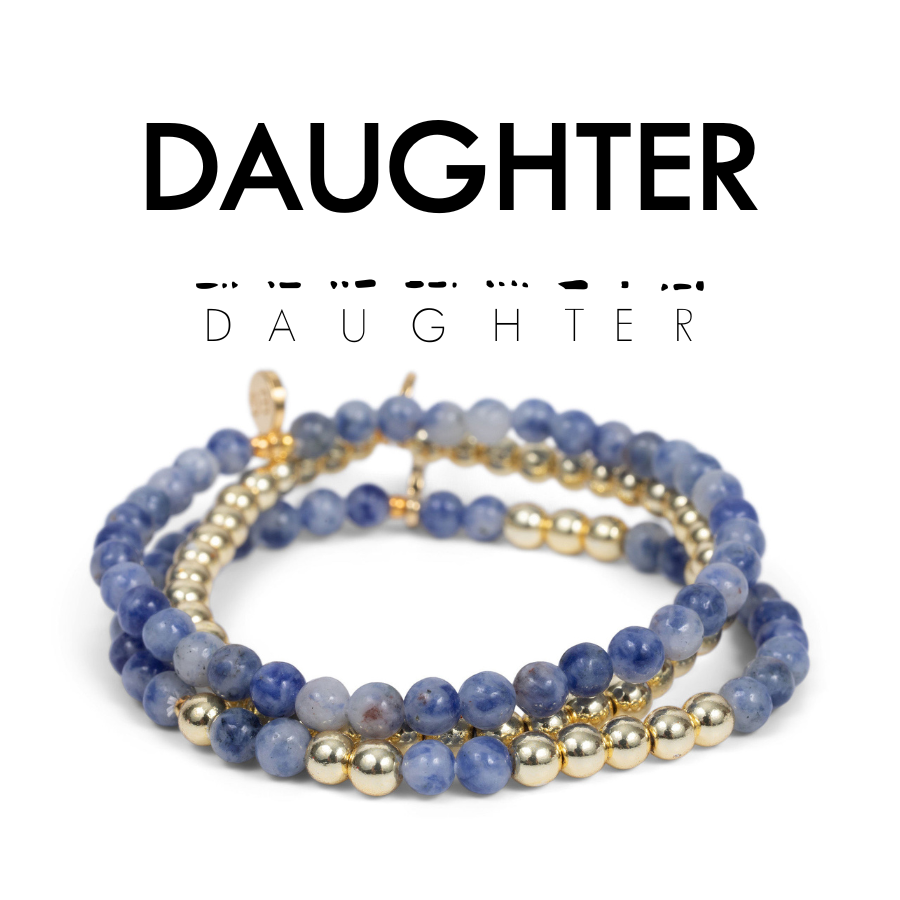 DAUGHTER Morse Code Stacking Bracelet Set
