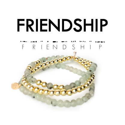 FRIENDSHIP Morse Code Stacking Bracelet Set