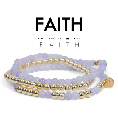 FAITH Morse Code Stacking Bracelet Set