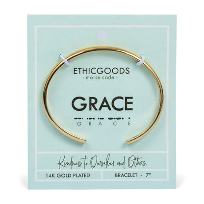 CLASSIC GOLD Morse Code Cuff Bracelet - Stamped | GRACE