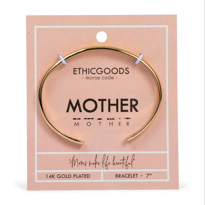 CLASSIC GOLD Morse Code Cuff Bracelet - Stamped | MOTHER