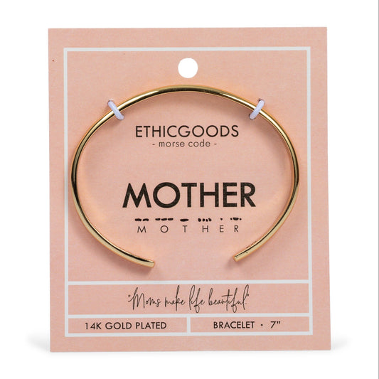 CLASSIC GOLD Morse Code Cuff Bracelet - Stamped | MOTHER