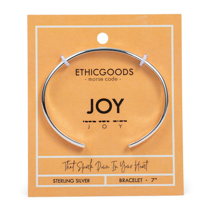 CLASSIC GOLD Morse Code Cuff Bracelet - Stamped | JOY - Silver