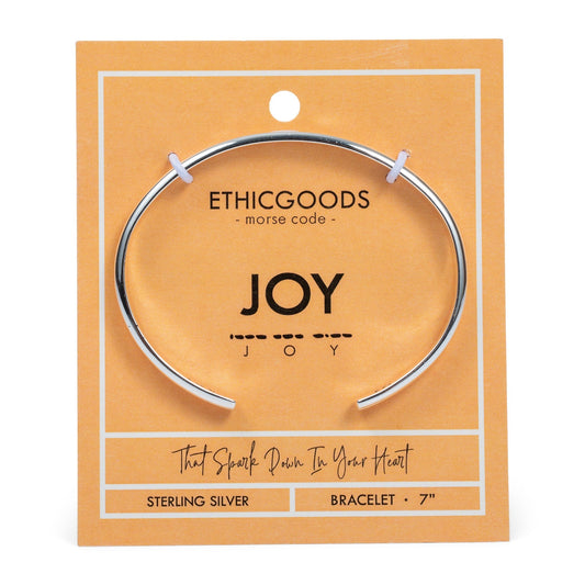 CLASSIC GOLD Morse Code Cuff Bracelet - Stamped | JOY - Silver