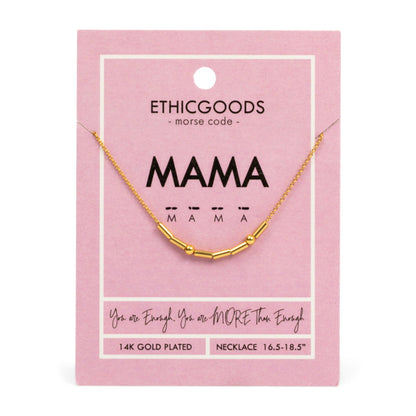MAMA | Morse Code Classic Gold Beaded Necklace