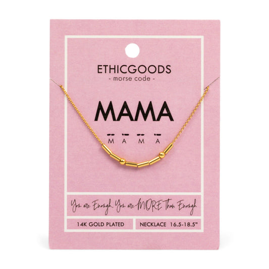 MAMA | Morse Code Classic Gold Beaded Necklace