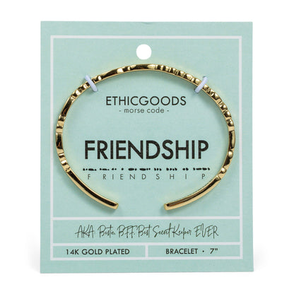 CLASSIC GOLD Morse Code Cuff Bracelet - Patterned | FRIENDSHIP
