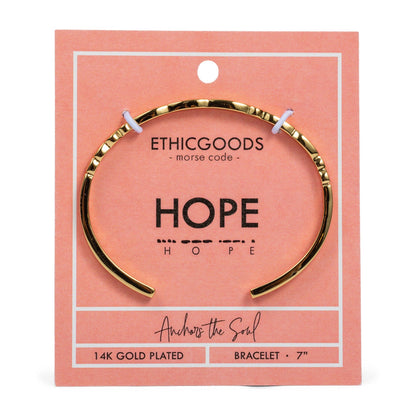 CLASSIC GOLD Morse Code Cuff Bracelet - Patterned | HOPE