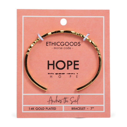 CLASSIC GOLD Morse Code Cuff Bracelet - Patterned | HOPE