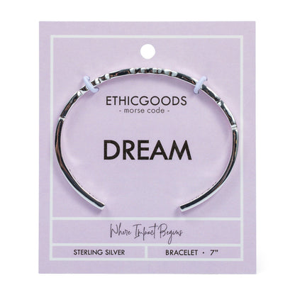 CLASSIC GOLD Morse Code Cuff Bracelet - Patterned | DREAM - Silver