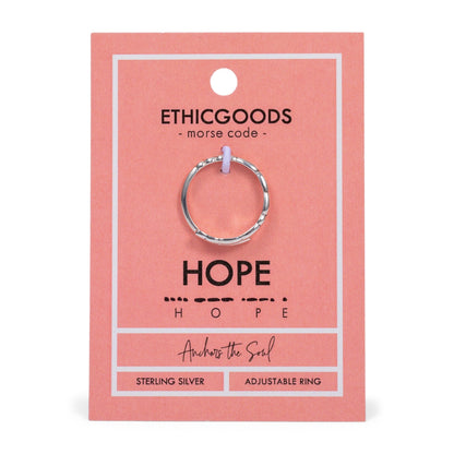 CLASSIC GOLD Morse Code Ring - Patterned | HOPE - Silver