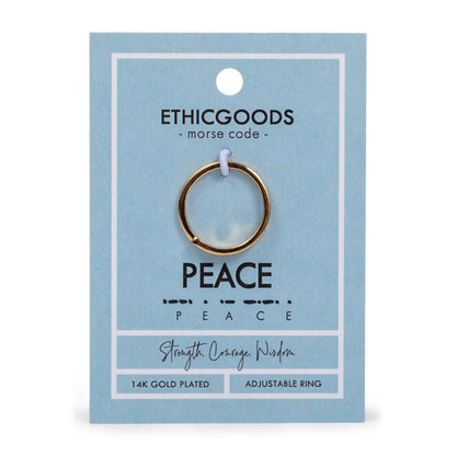 CLASSIC GOLD Morse Code Ring - Stamped | PEACE