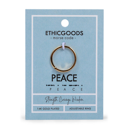 CLASSIC GOLD Morse Code Ring - Stamped | PEACE