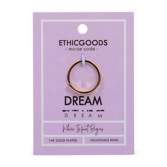 CLASSIC GOLD Morse Code Ring - Stamped | DREAM