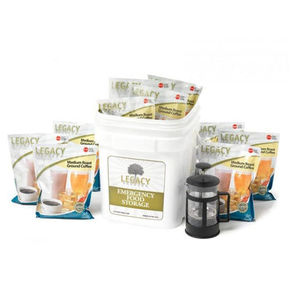 350 Serving Ground Coffee Bucket with French Press