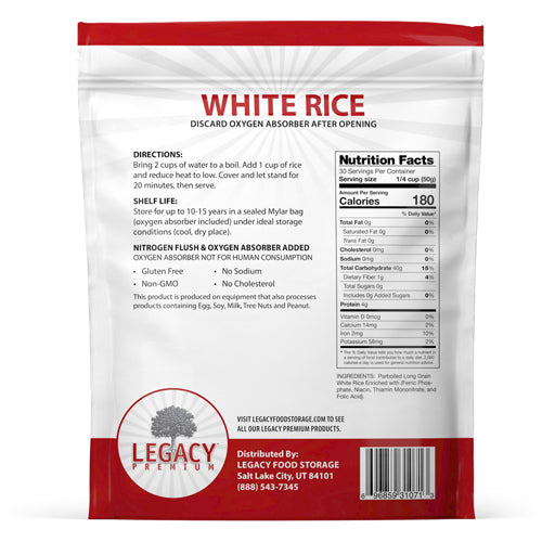 Long Shelf Life Parboiled White Rice