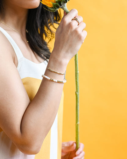 Gold Morse Code Bracelet | INSPIRE
